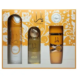 SET YARA TOUS Collection Gift Set 3 pcs 3.4 oz EDP   1.7 oz Hair Mist   6.8 oz Body Spray By Lattafa