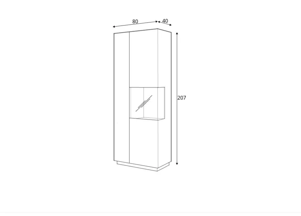 Silke 13 Tall Display Cabinet 80cm