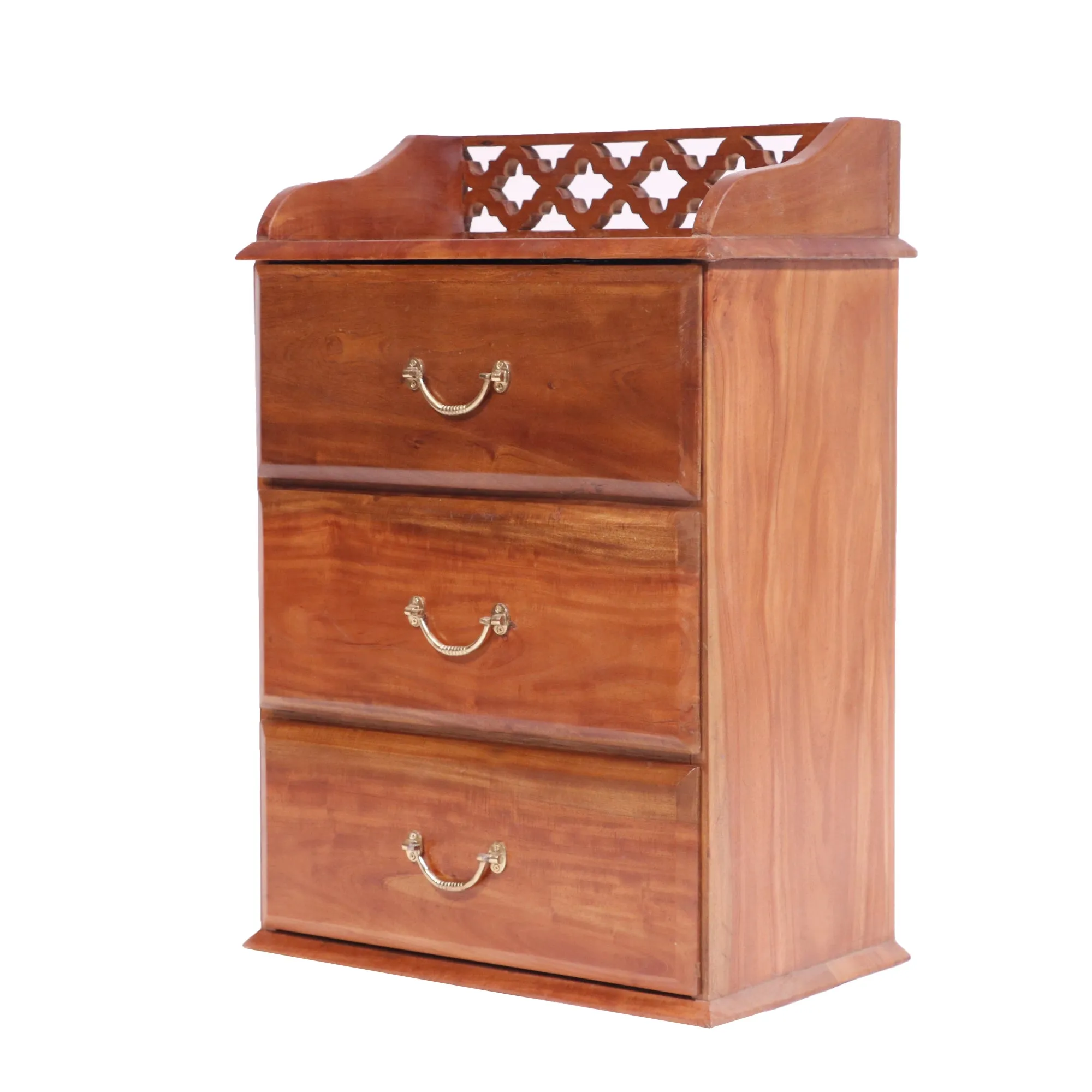 Simple Brown Multi-Drawer Wooden Handmade Bedside Panel