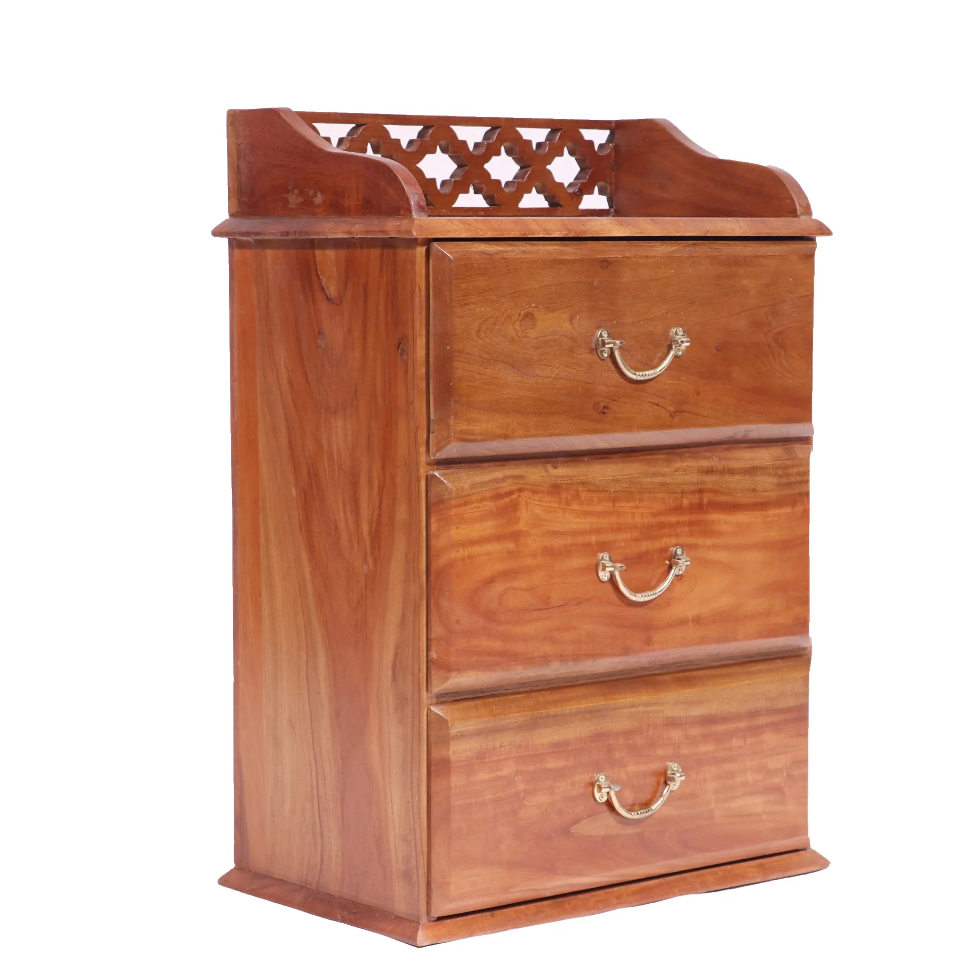 Simple Brown Multi-Drawer Wooden Handmade Bedside Panel