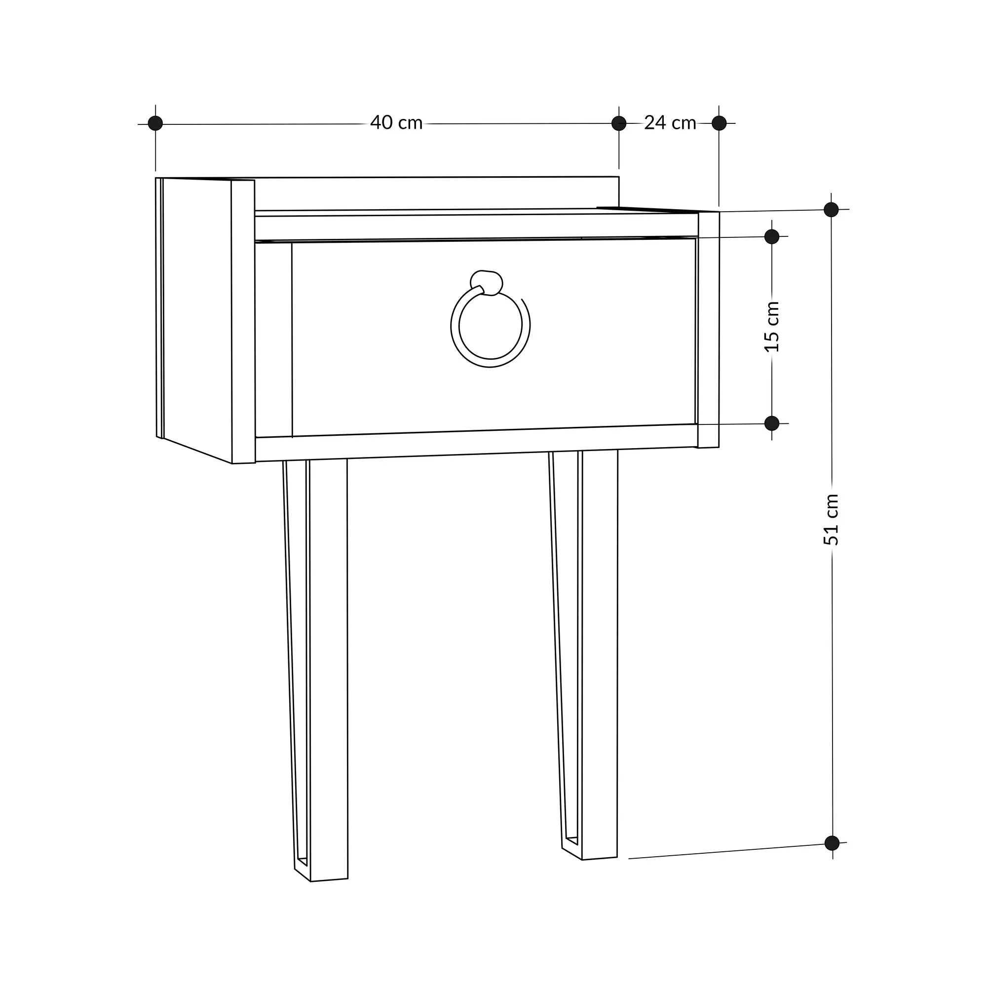 Sponge Modern Bedside Table With Drawer