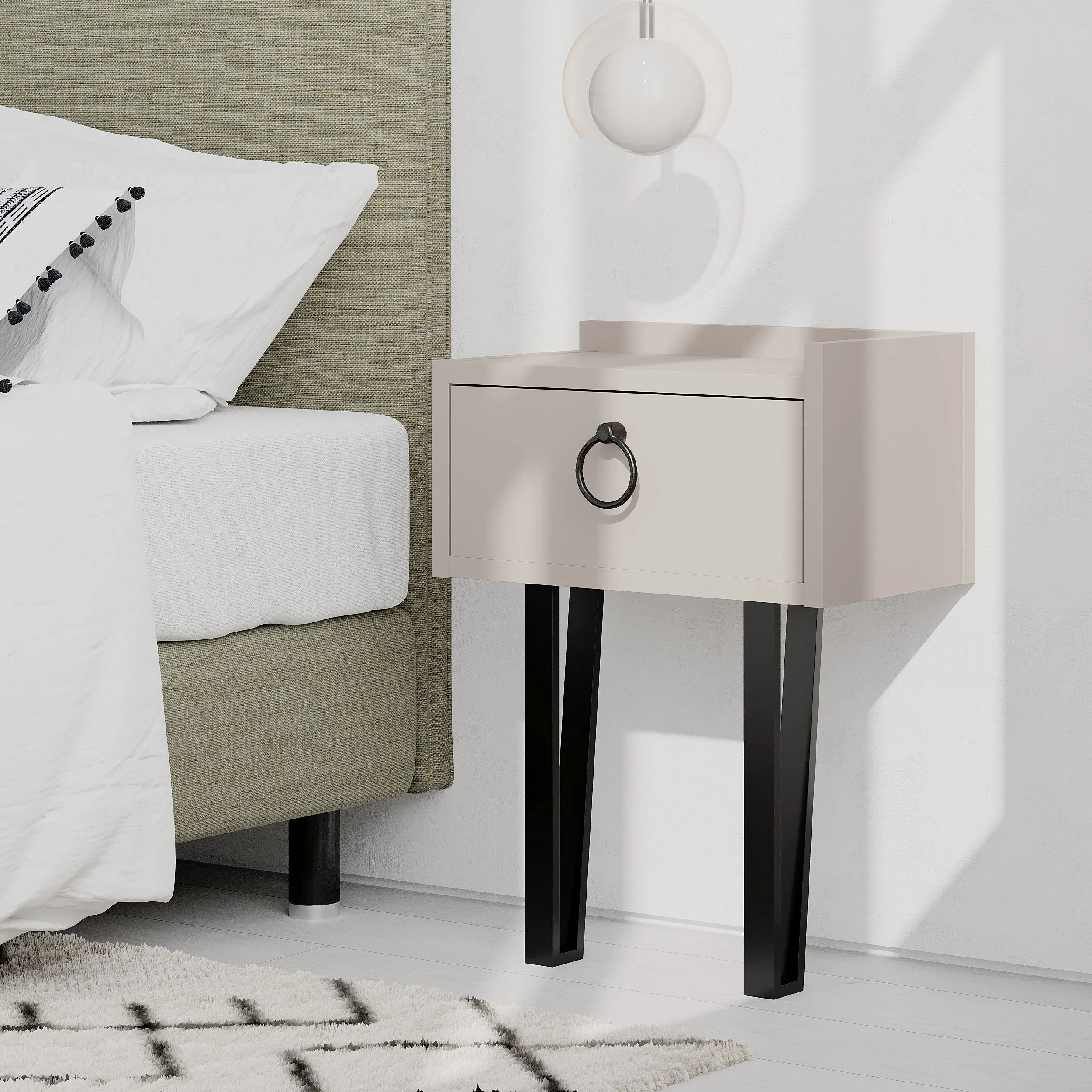 Sponge Modern Bedside Table With Drawer