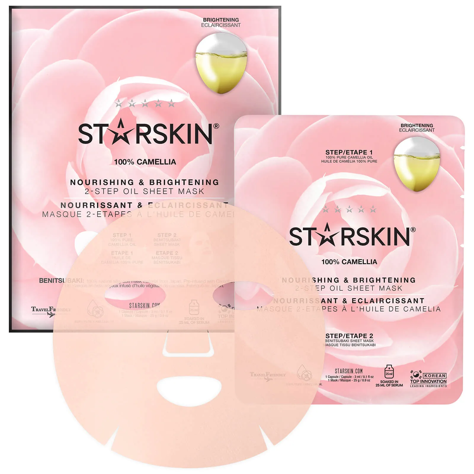 STARSKIN 100% Camellia 2-Step Oil Sheet Mask - Nourishing and Brightening