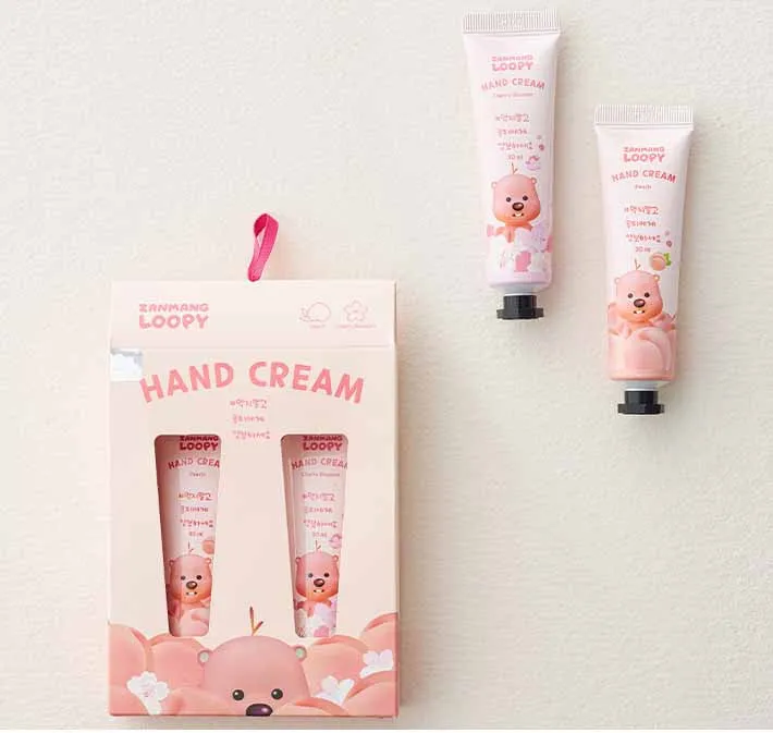 Zanmang Loopy Character Hand Creams Cute Small Gifts 30ml 2 pieces SET Peach Cherry Blossom Scent